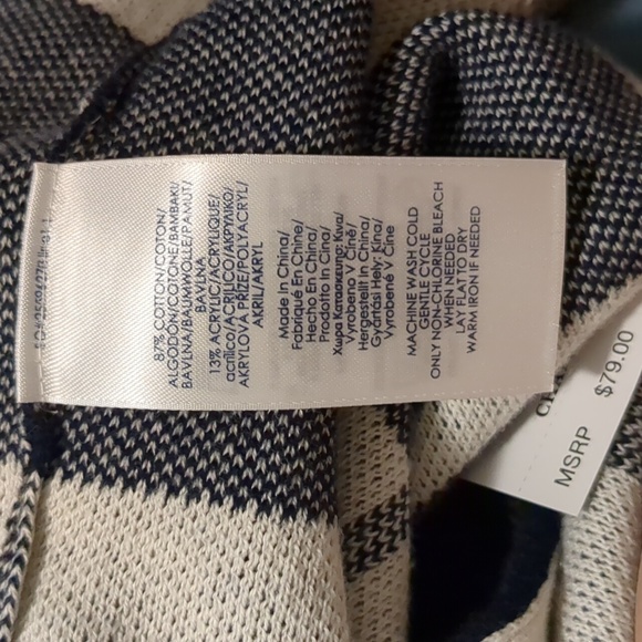 NWT chaps navy and white plaid vest jacket coat size L $30 OBO takes it - Picture 14 of 16